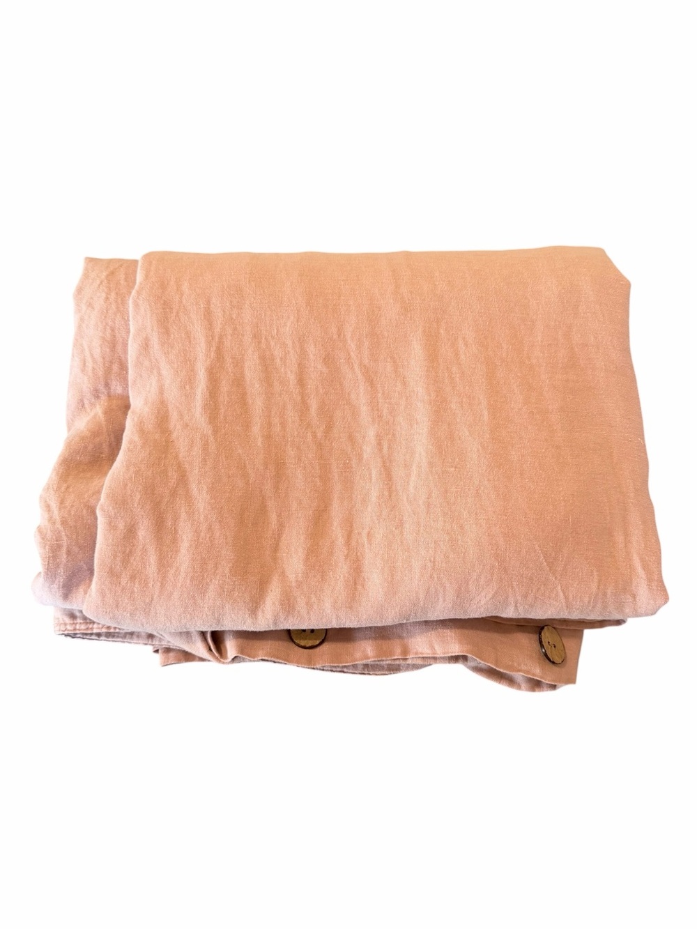 Amour Linen Powder Pink Linen Duvet Cover, fitted sheet, one sham US King